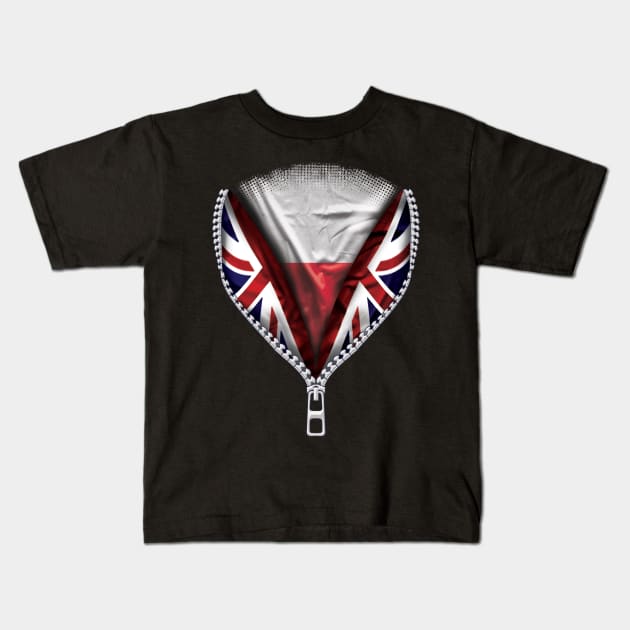 Polish Flag  Poland Flag zipped British Flag - Gift for Polish From Poland Kids T-Shirt by Country Flags